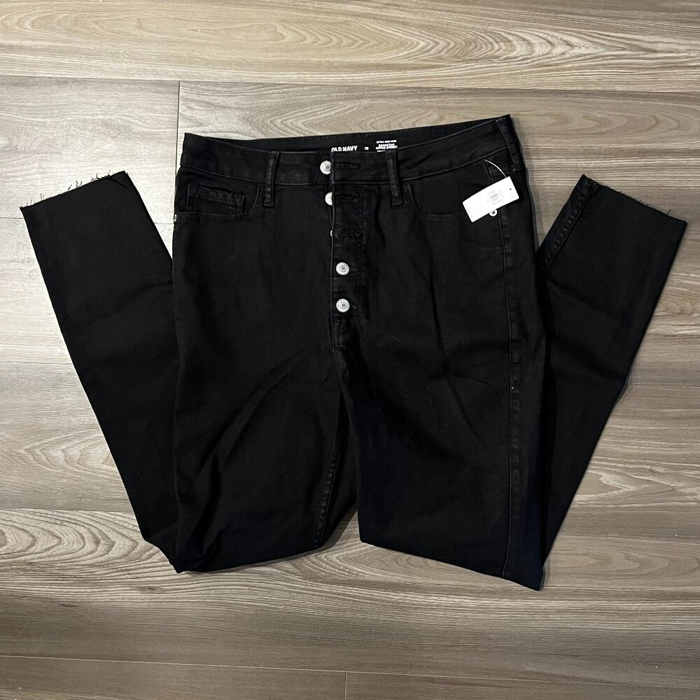 Old Navy High-Waisted Button-Fly Rockstar Super-Skinny Cut-Off Jeans Women's 12